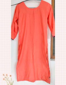 Orange &amp; Grey Kurta With Duppata