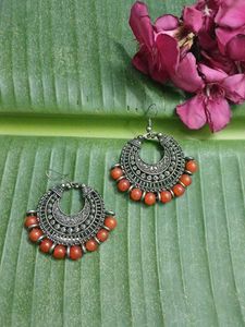 Orange Beaded Earrings