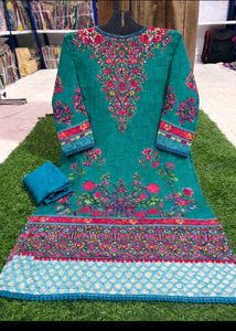 New Elegant Green Printed Kurta Set