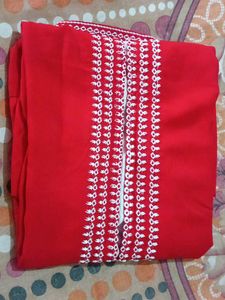 Front Slit Red Kurti
