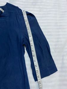 Navy Blue Top With Puff Sleeve