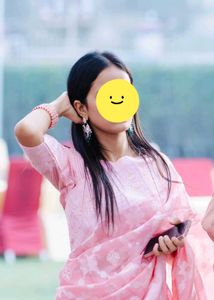 Pink Floral Saree with stitched blouse