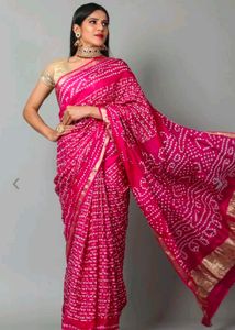 Pure Gaji Silk Bandhni Bandhej Saree