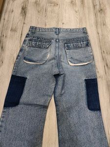 Sc8748 Brinjal Cargo Bootcut Jeans Waist 32