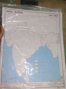 BIG OUTLINE PRACTICE MAP OF INDIA RIVERS
