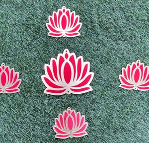 10(Small) Lotus Shape Wooden MDF Cutouts