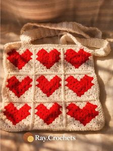 Crochet Heart Tote Bag