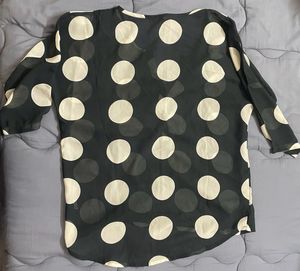 Beneton Polka Dots Sheer Chiffon Top large