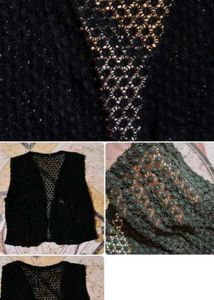 Black Net Overcoat And White Chrochet Combos