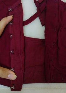 EMBROIDERY MAROON BLOUSE