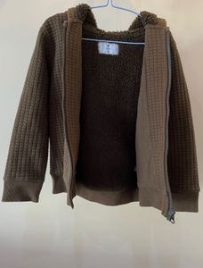 TARGET Brown Quilted Zip-Up Hoodie