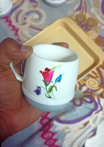 6 Pcs Cup &amp; Tray Set