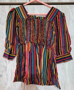 Striped Puff Sleeve Blouse