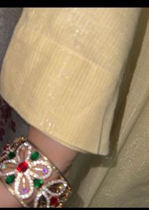 W YELLOW SHIMMER KURTA
