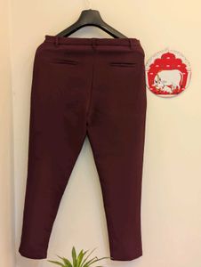 Burgundy Cropped Trousers