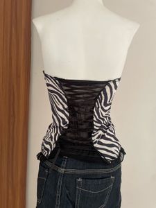 Zebra Print Strapless Top