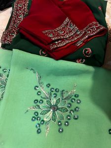 Festive Sarees (Maroon & Green)