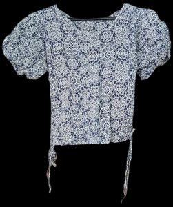 Blue And White Crop Top