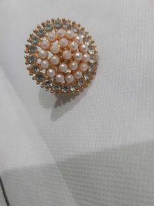Vintage Pearl & Rhinestone Brooch