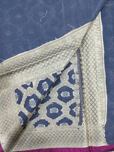 3 Pc Blue Silk Suit Set