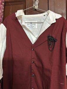 Unique Burgundy &amp; White Button-Down