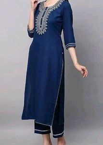Beautiful Navy Blue Kurta Set