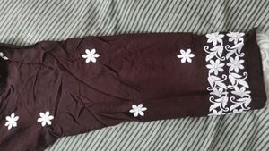 Embroidered Brown Kurta Pant Set