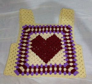Crochet Heart Granny Square Vest