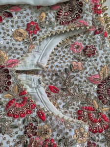 Girls&#39; Red Embroidered Sharara Suit