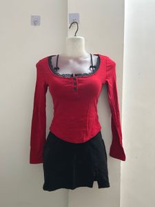 Red Full Sleepe Padded Top