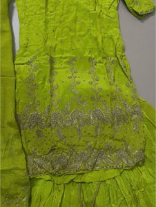 Green Embroidered Kurta Set
