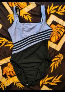 One Piece Swimsuit - Blue & Black