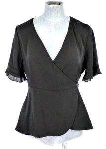 Zara Wrap Y2k  Blouse Top Black