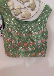 Embroidered Green Blouse