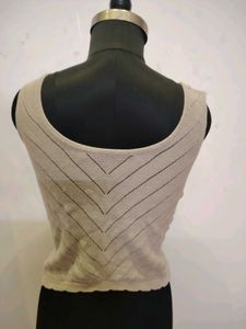 Beige Knit Tank Top