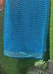 Teal Wave Saree