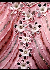 Pink embellished Ready To Wear Saree