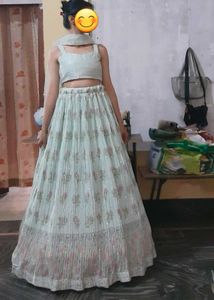 New Pista Color Lehenga Choli Set