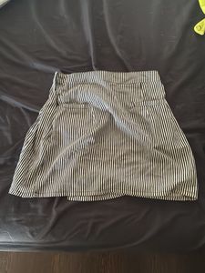 Striped Mini Wrap Skirt