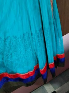 Turquoise Embellished Anarkali