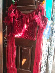 Red Sequin Formal Engagement Gown