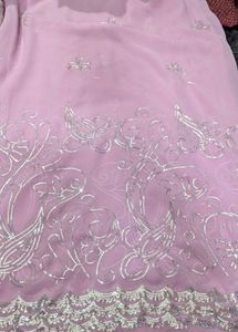 Baby Pink 🩷 Saree With Work