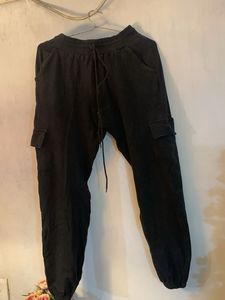 Black Cargo Style Joggers