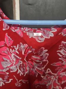 Red Floral Sleeveless Tank Top