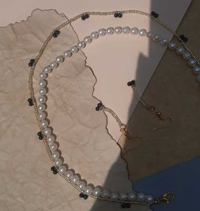 Pearl Necklace And Pairing Earrings Jewelry Set
