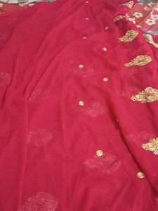 Georgette Saree Heavy Work In Border