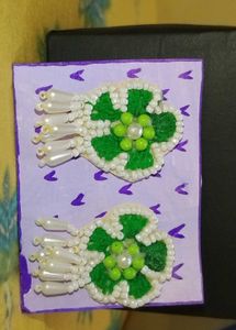 Green Floral Earrings