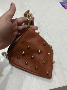 Leather Potli Bag With Tassels