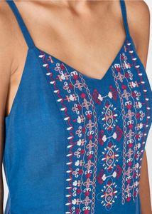 Embroidered Teal Jumpsuit