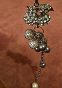 Vintage Silver-Tone Ball & Rhinestone Pendant